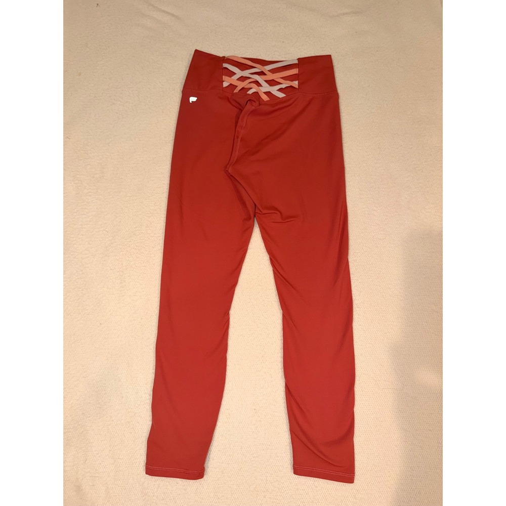 Fabletics PowerHold High Waisted Leggings Red Lattice Back Size S (676) - Picture 6 of 7